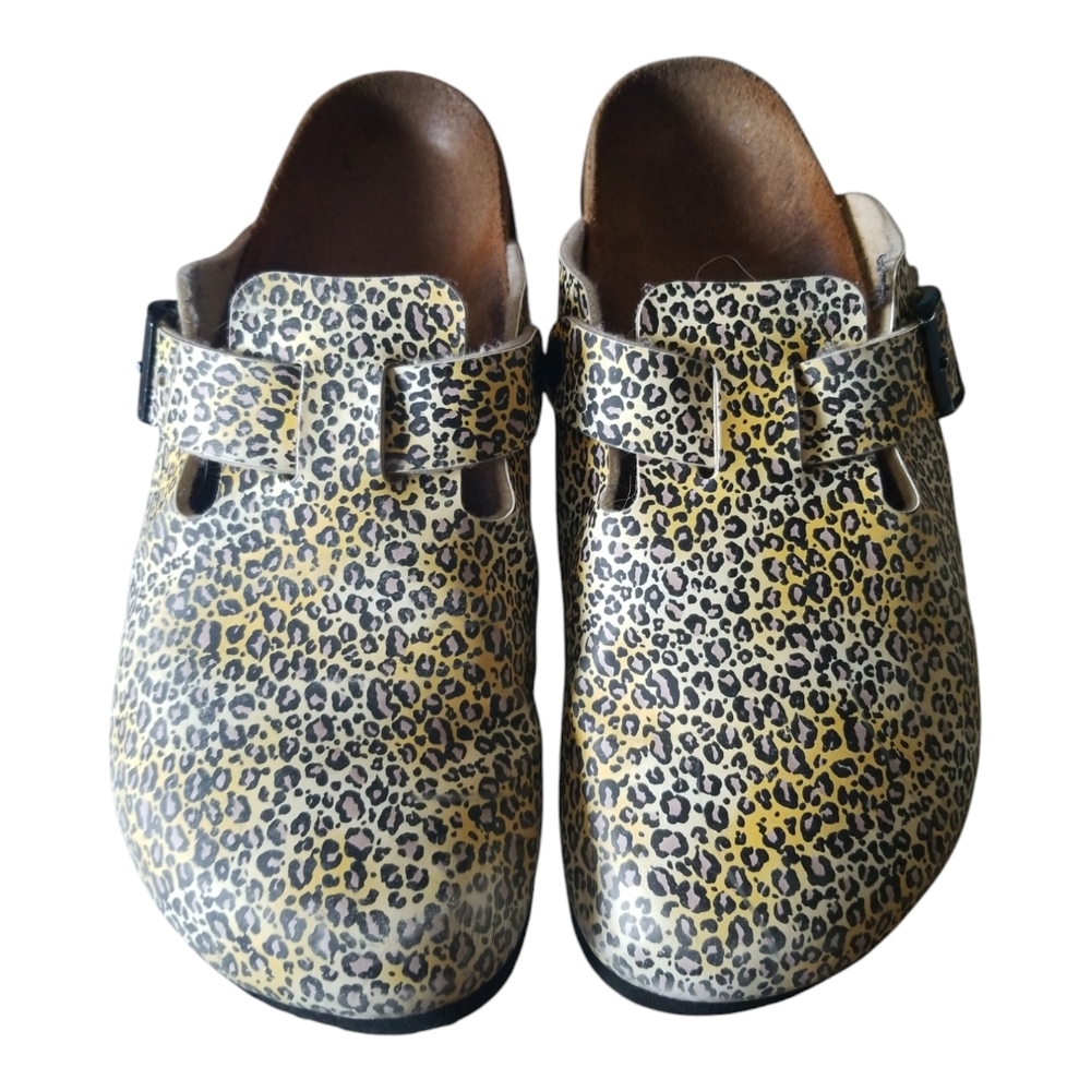 Papillio by Birkenstock Yellow, Black and Gray Mules Comfort Footbed - Picture 8 of 8